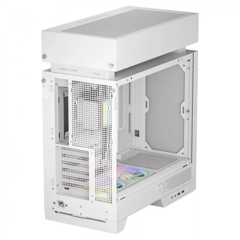 Case per PC desktop DeepCool CL6600 WH — bianco, supporta alimentatori ATX/PS2/SFX/SFX-L, 140 mm anteriore, 120/140 mm superiore/posteriore, unità 2,5 pollici e 3,5 pollici