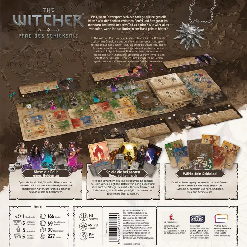 Gioco da tavolo Asmodee The Witcher: Il sentiero del destino – avventura da tavolo, gioco basato su scenari