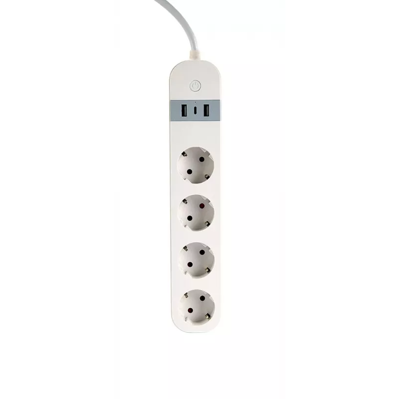 Ciabatta intelligente Gembird TSL-PS-S4U-01-W 4 uscite AC 3880 W bianco
