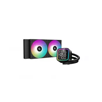 Dissipatore CPU liquido All-in-One DeepCool R-LD240-BKDMMN-G-1 240 mm RGB, 2 ventole da 120 mm, PWM, tubi da 41 cm, radiatore in alluminio