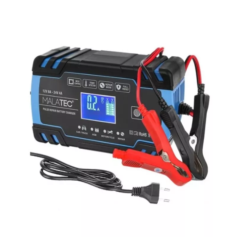 Extralink | Caricabatterie automatico | per batteria 12/24V 8A blu