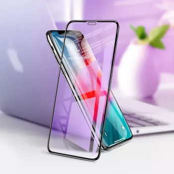 Pellicola protettiva in vetro temperato Devia Van Anti-blue Ray per iPhone XR 6.1, nero