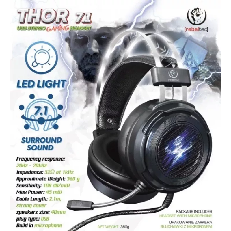 Cuffie stereo Rebeltec THOR RBLSLU00042