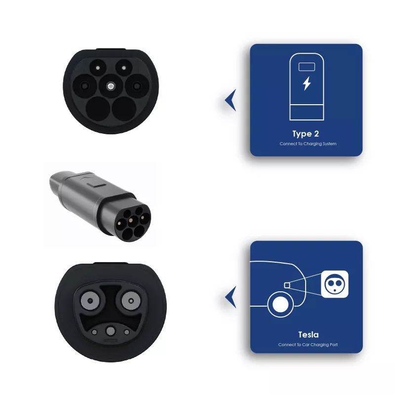 Akyga AK-SC-E23 Adattatore di ricarica per auto elettriche Tesla / Type 2 monofase 32A