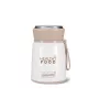 Borraccia termica Maestro MR-1646-53 0,53 L acciaio inox, beige/bianco, isolata sottovuoto, a tenuta stagna, con cucchiaio e ciotola