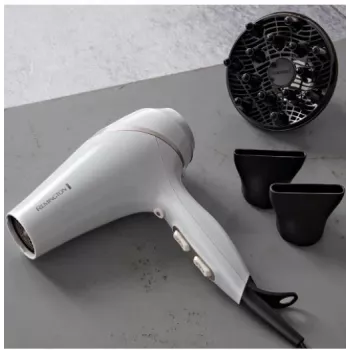 Asciugacapelli Remington AC8901 HYDRAlux 2300 W 3 livelli di temperatura funzione ioni diffusore bianco