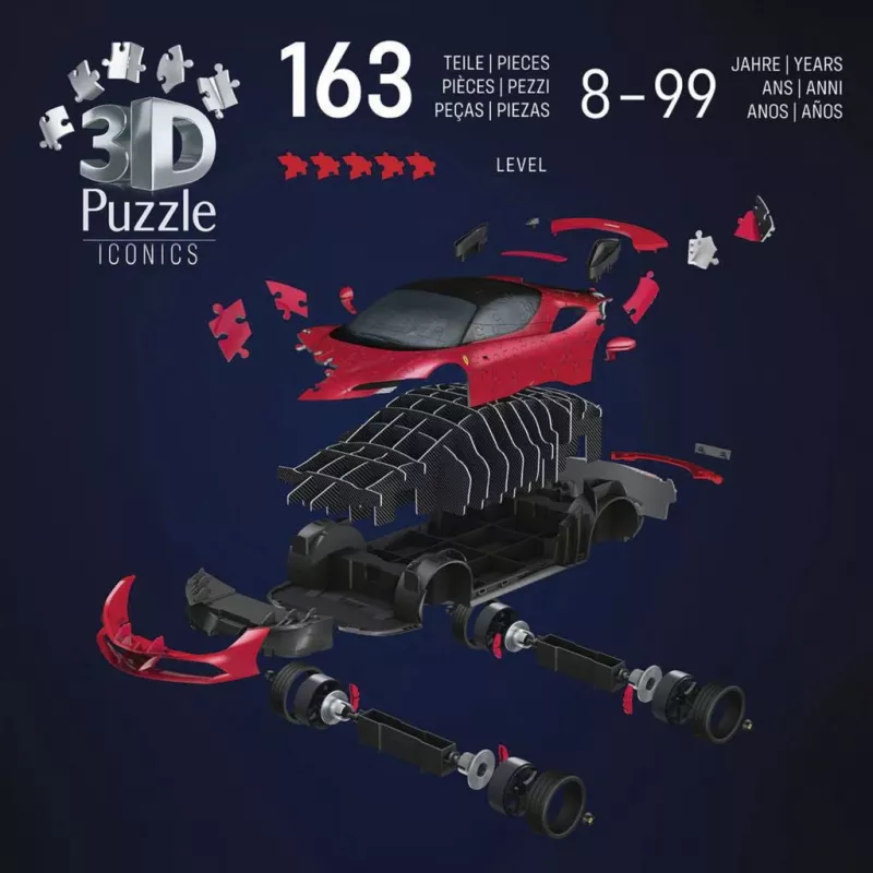 Puzzle 3D Ravensburger Iconics Ferrari SF90 Stradale – kit di montaggio da collezione
