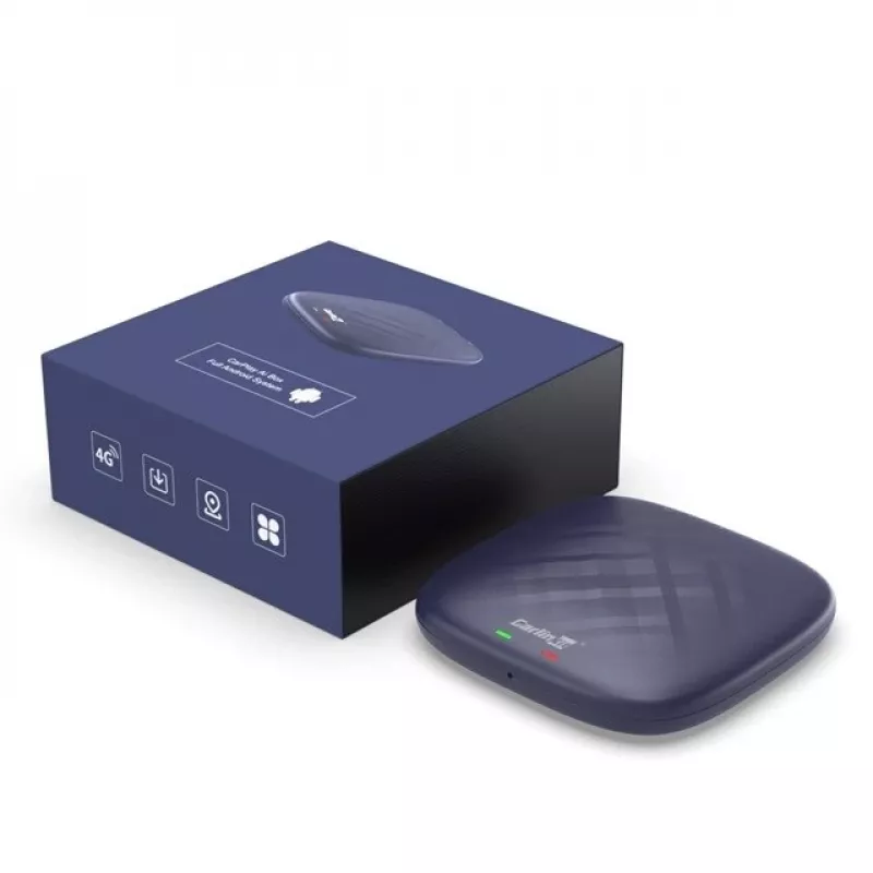 CARLINKIT Adattatore Wireless AI Box con Android 13 – 8 GB + 128 GB per autoradio originali con CarPlay, blu