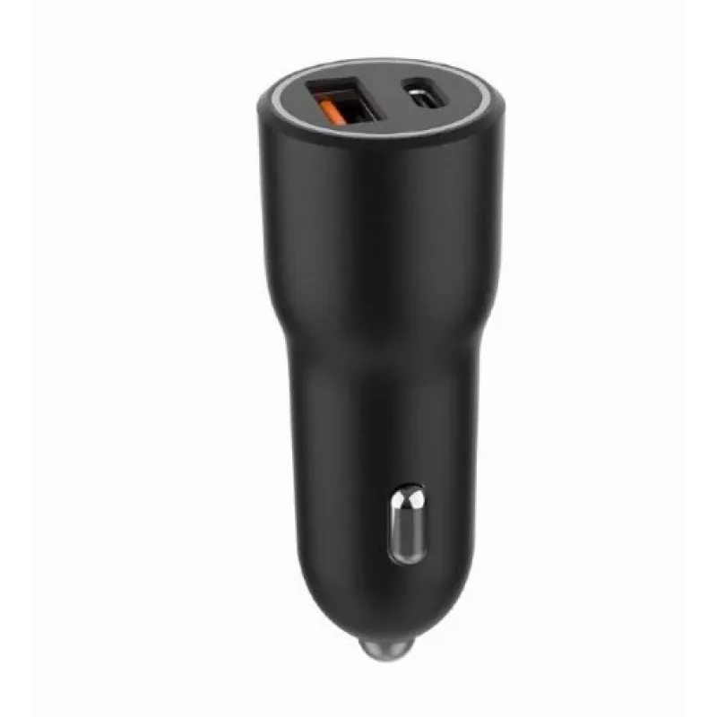 Caricabatterie da auto per dispositivi mobili Gembird TA-UC-AC2PDQC38-CAR-01, USB-C, 38 W, 12-24 V, nero