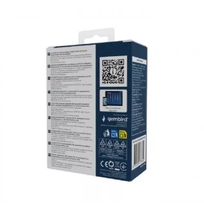 Gembird TA-UC-2A2C-PD100-01-BK caricabatterie per dispositivi mobili laptop, smartphone nero AC ricarica rapida indoor
