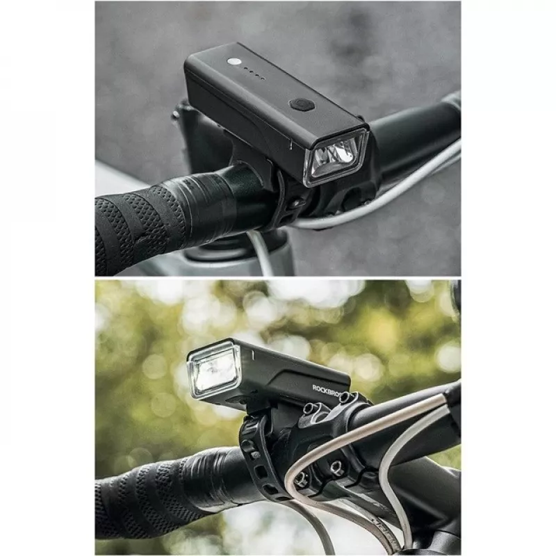 Rockbros Luce per bici + cavo USB-C - USB-A 260 lm nero