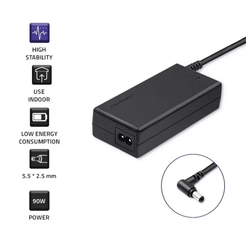 Qoltec 50075.90W alimentatore per ASUS | 90W | 19V | 4,9A | 5,5*2,5 | +cavo di alimentazione