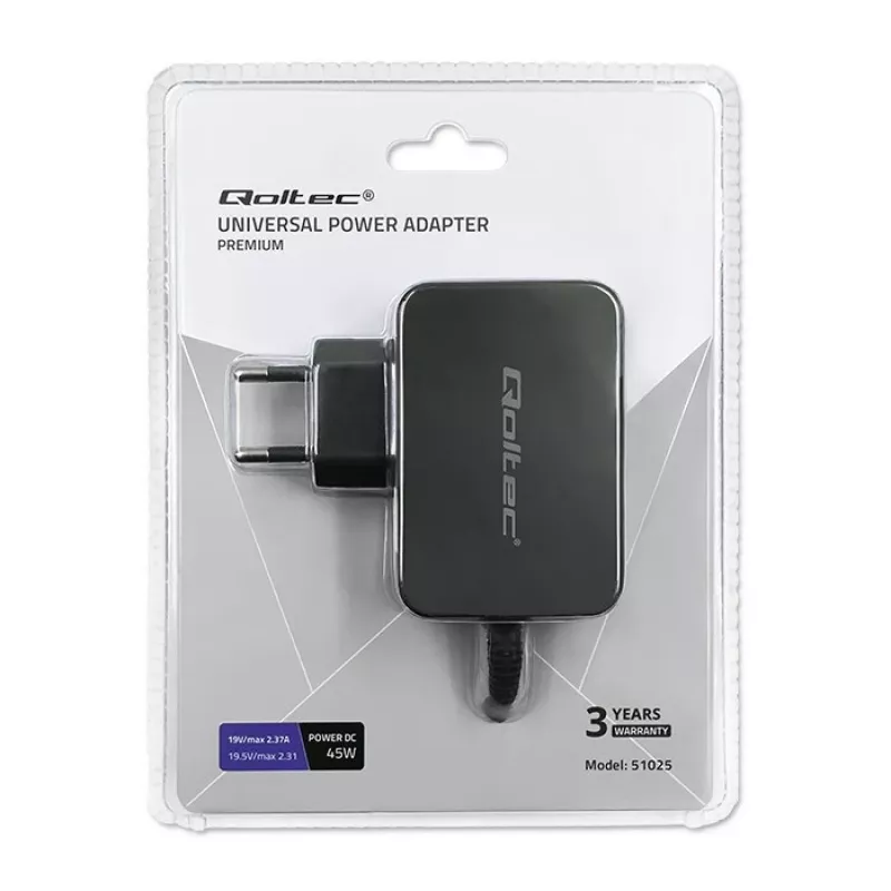 Alimentatore/convertitore di tensione Qoltec 51025 per interni nero