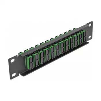 Patch panel fibra ottica DeLOCK 10 pollici 12 porte SC duplex verde 1U nero