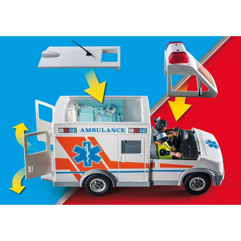 Ambulanza giocattolo PLAYMOBIL 71232 — multicolore, per 4–10 anni, batteria AAA