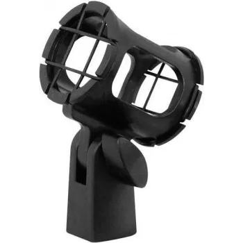 Supporto a morsetto Omnitronic schlank-01 nero — morsetto per microfono/accessori, design compatto e sottile