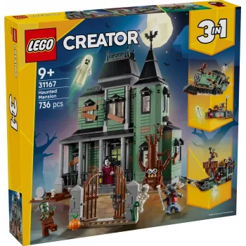 Giocattolo da costruzione LEGO Creator 3-in-1 casa infestata modello 31167 – 736 pezzi, 3 modelli, 5 minifigure