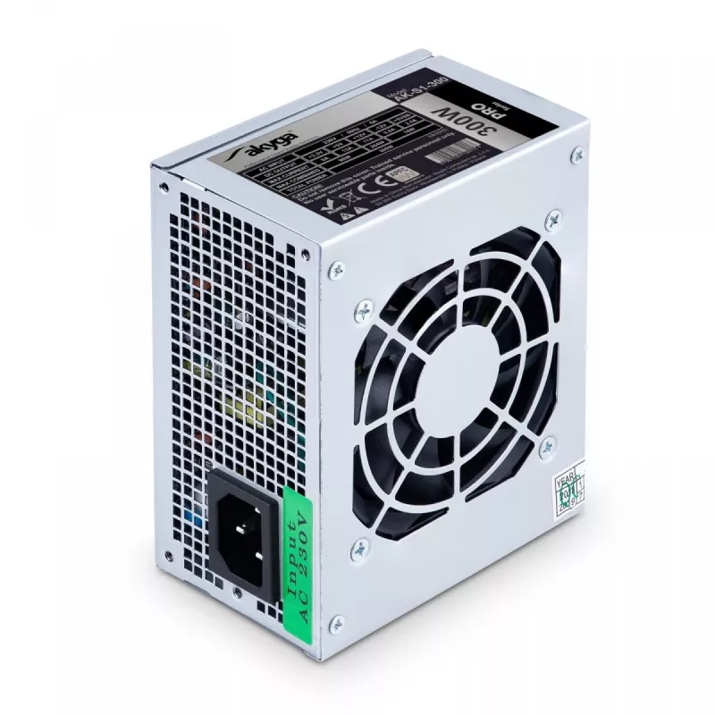 Akyga AK-S1-300 Alimentatore SFX da 300 W, PFC passivo, ventola da 80 mm, nero