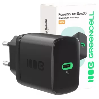 Alimentatore Green Cell PowerSource Solo30 30W nero — caricabatterie USB-C a porta singola