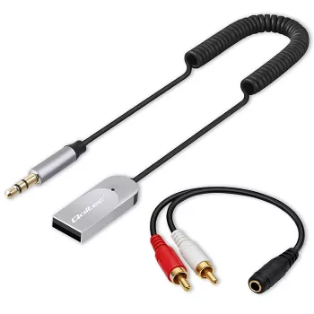 Adattatore ricevitore audio wireless QOLTEC HiFi BT6.0 2xRC – ricevitore audio Bluetooth per altoparlanti e autoradio