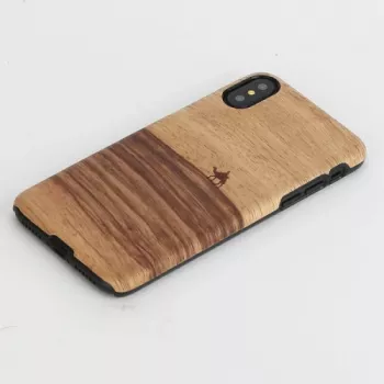 Cover protettiva MAN&WOOD per iPhone X/XS – Terra nero, retro protettivo