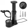 Rockbros 42610002001 pompa da terra per bicicletta con manometro nero