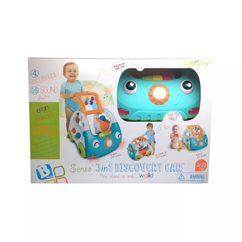 Macchinina sensoriale push 3 in 1
