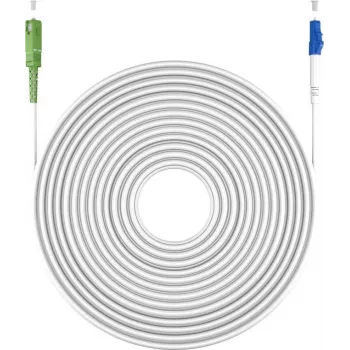 Goobay 59608 cavo in fibra ottica 1 m SC/APC LC/UPC FTTH OS2 bianco (59608)