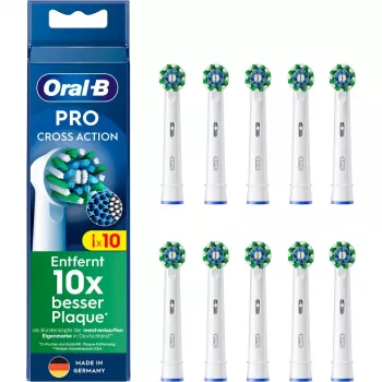 Oral-B CrossAction testine di ricambio per spazzolino, 10 pezzi, bianco