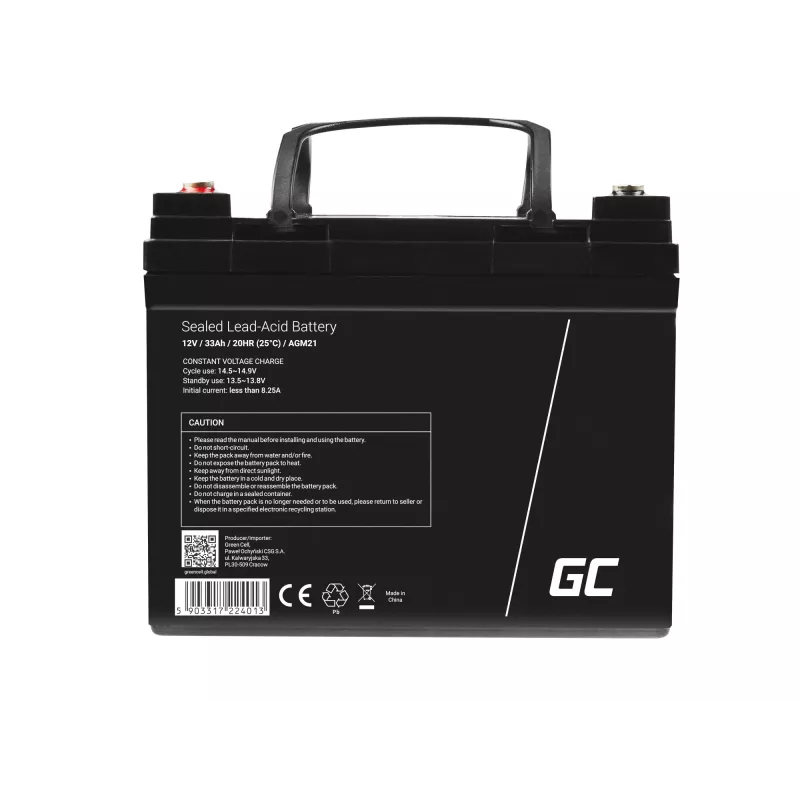 Green Cell AGM21 batteria UPS, piombo-acido sigillata (VRLA), 12 V, 33 Ah