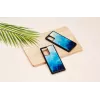 Custodia protettiva iKins per Samsung Galaxy Note 20 — Blue Lake e nero, cover sottile