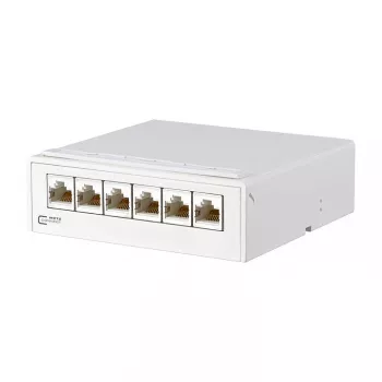 METZ CONNECT E-DAT - Patch panel - CAT 6a - RJ-45 X 6 - Bianco puro (130862-21C-E)