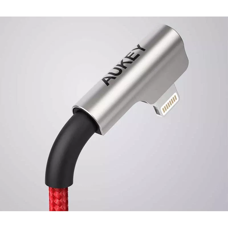 Cavo USB a Lightning Aukey CB-AL01 rosso – intreccio in nylon, connettore Lightning per dispositivi Apple