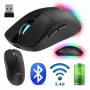 Mouse senza fili MEDIA-TECH MT1124 BT/RF Silent & Recharge — ambidestro, 3200 DPI, Bluetooth + 2,4 GHz USB, 6 tasti, ricaricabile