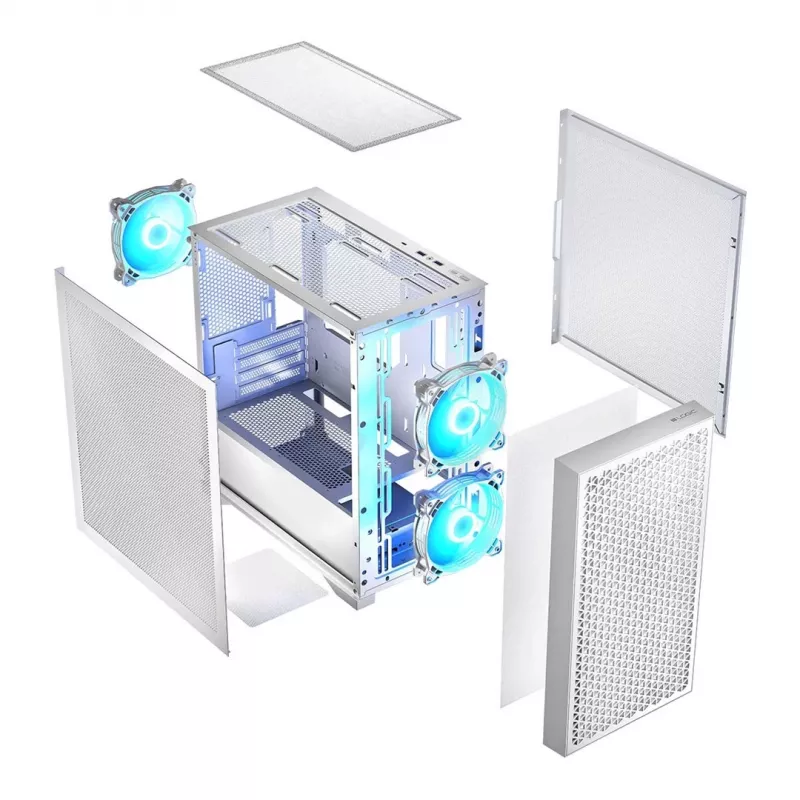 Logic DART PRO ARGB MINI USB-C case PC bianco