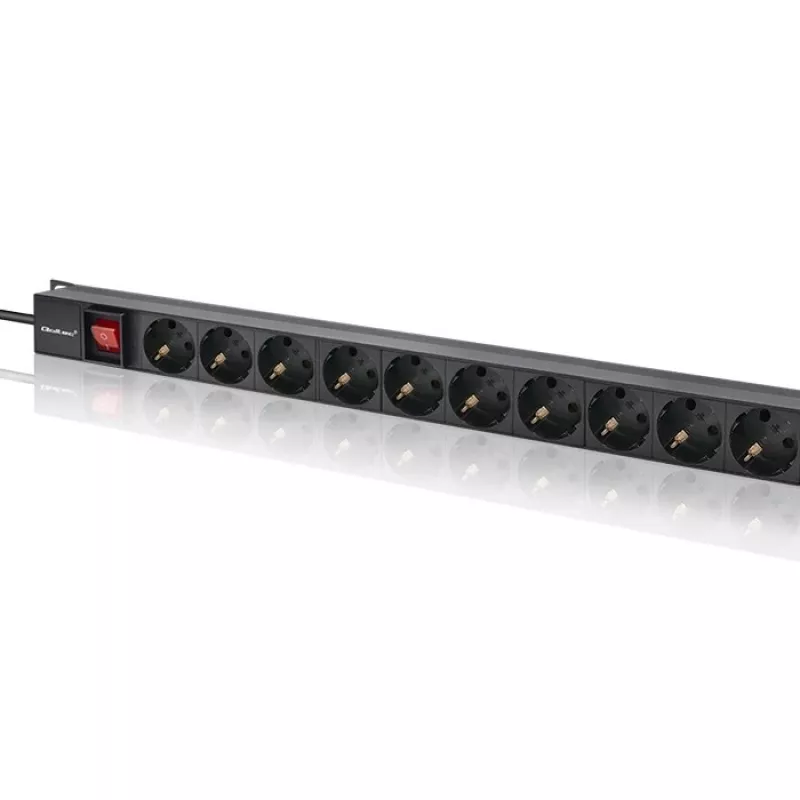 Qoltec PDU in alluminio per RACK | 16A | 16 x Schuko | verticale | 1,8 m