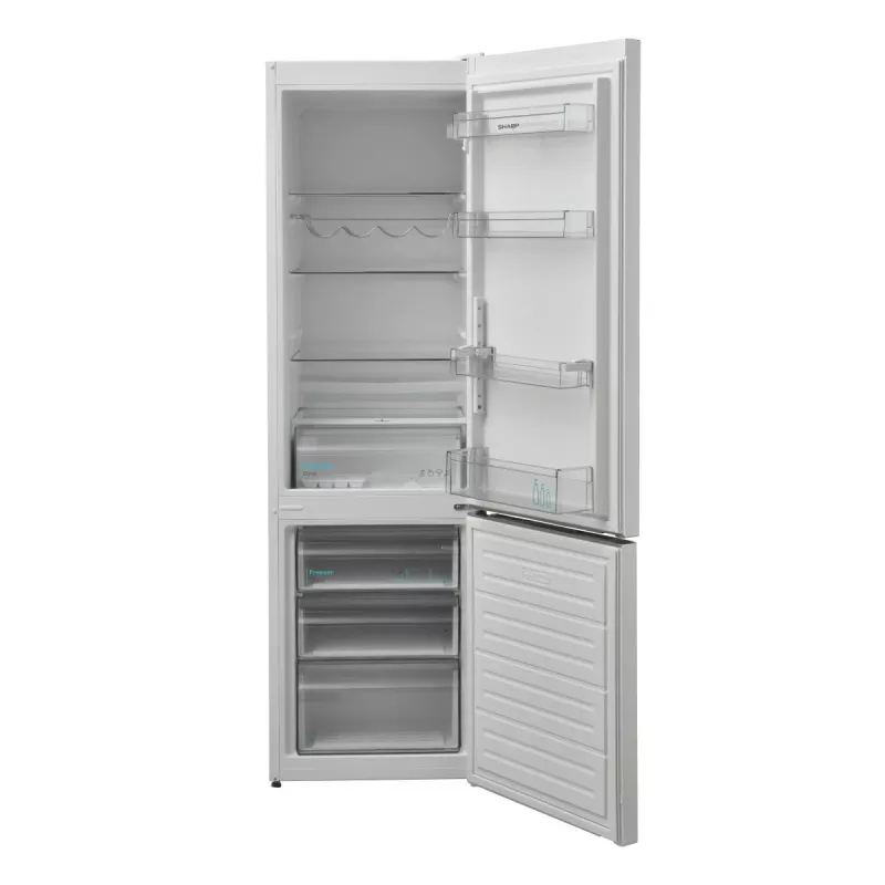 Sharp SJ-FBB05DTXWE frigorifero combinato a libera installazione, 288 l (204 l + 84 l), congelatore in basso, NanoFrost, 180 cm, classe energetica E, bianco