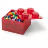 LEGO Storage Brick 4 contenitore con coperchio, rosso trasparente