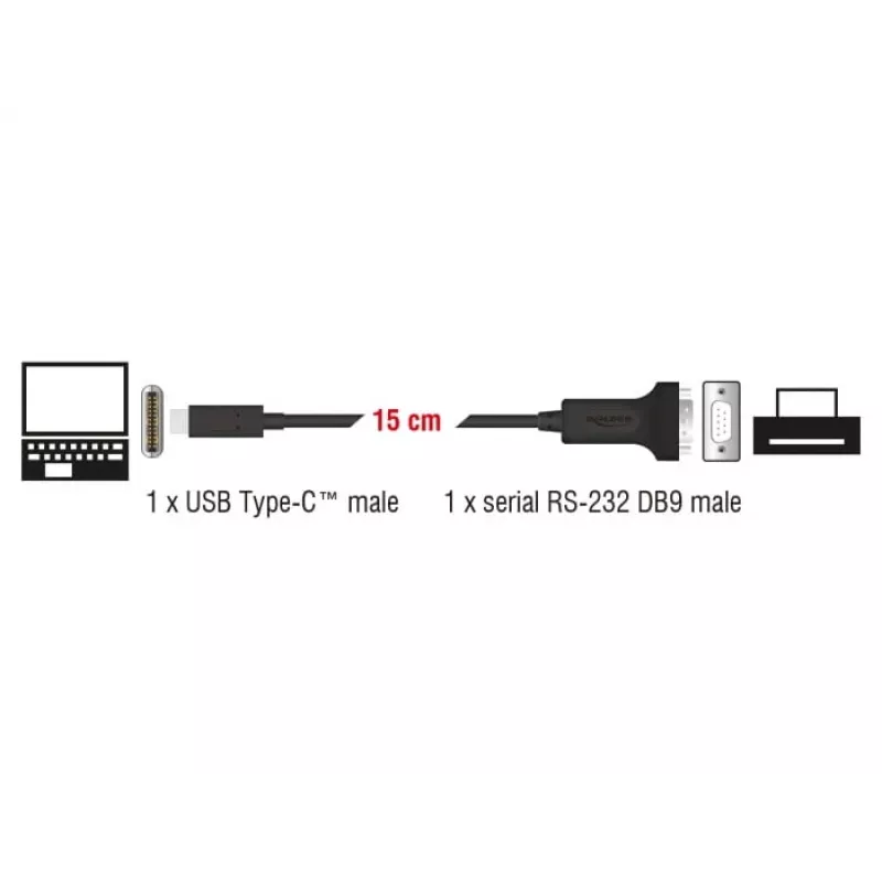 Cavo seriale DeLOCK 63908 nero 0,15 m DB-9