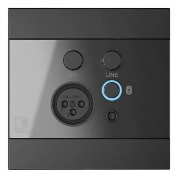 AUDAC WP225/B pannello a parete, microfono XLR + connettore femmina jack 3,5 mm, Bluetooth, nero
