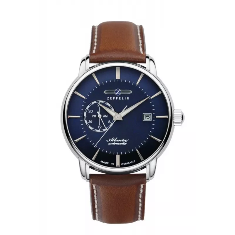 Orologio da polso Zeppelin 84703 Automatic, quadrante blu, cassa e bracciale in acciaio inox