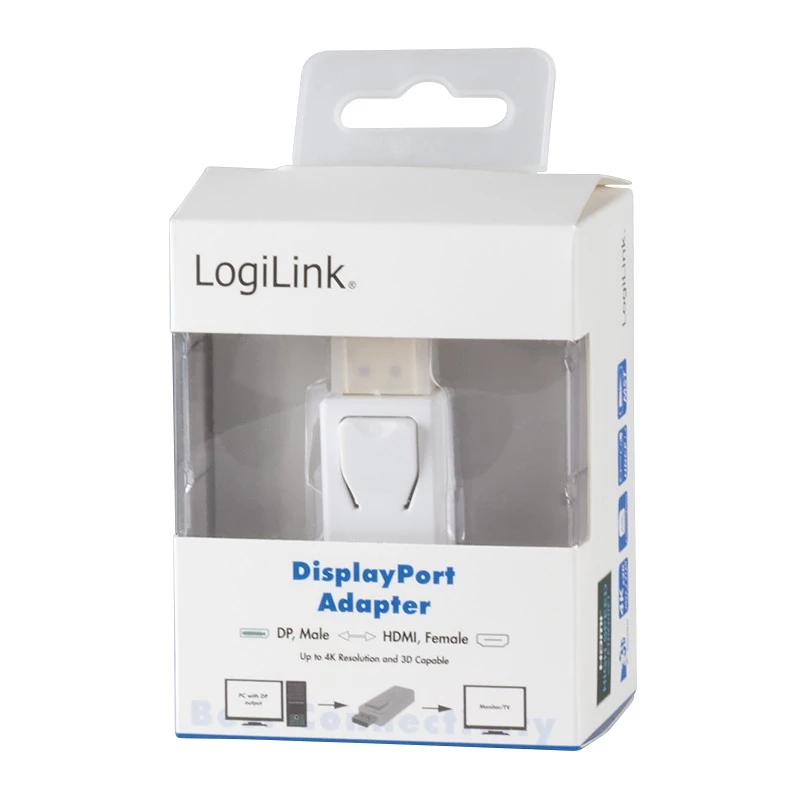 Adattatore di genere LogiLink CV0100 DisplayPort a HDMI bianco