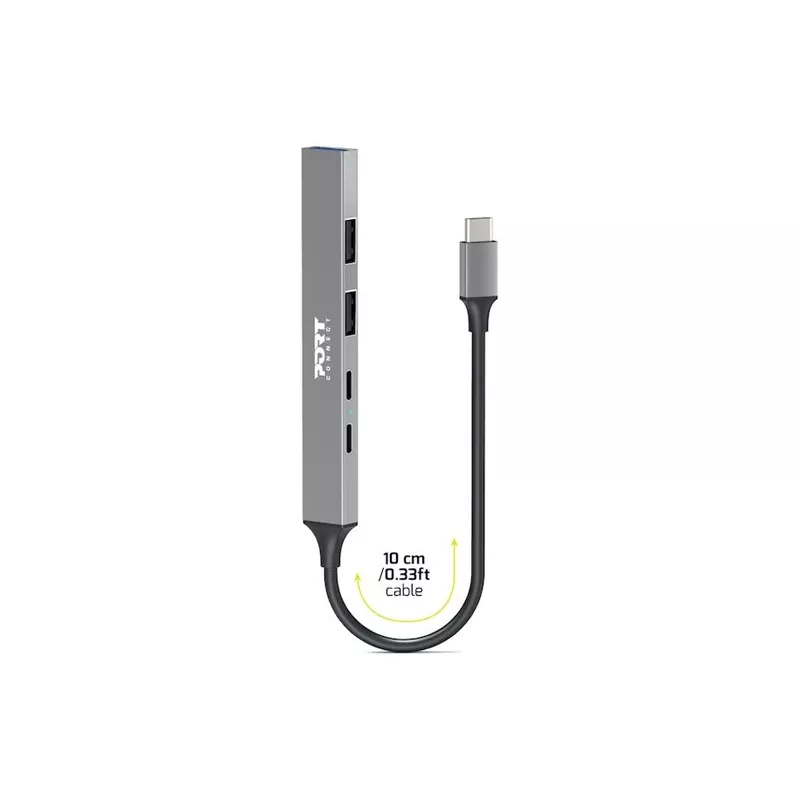 Hub USB Port Designs 900163 Type-C 5000 Mbit/s argento