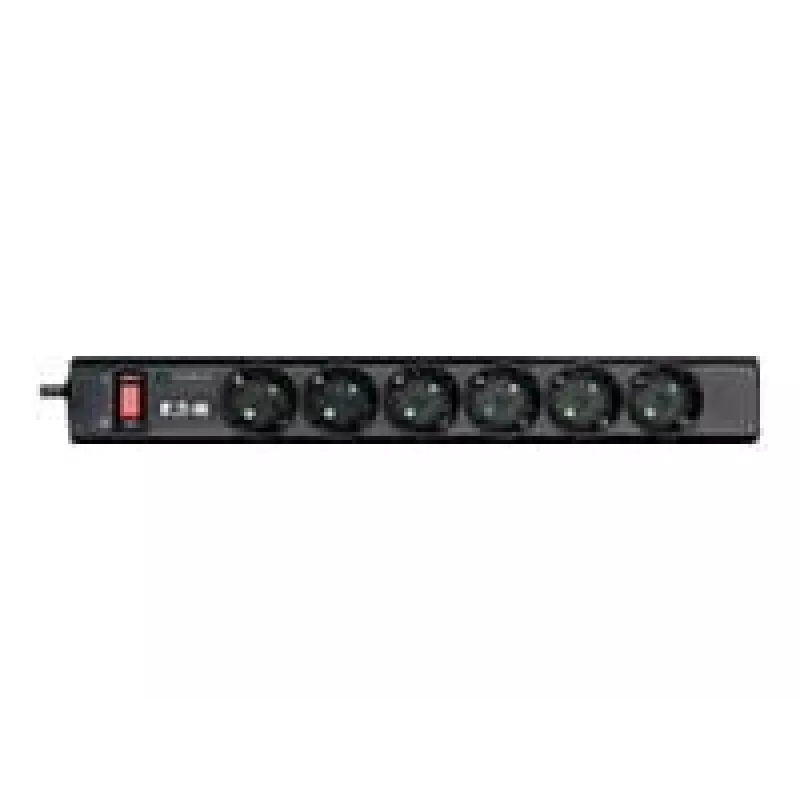Eaton Protection Strip 6 DIN - ciabatta con protezione da sovratensione (6 prese Schuko, con interruttore) - nero (PS6D)