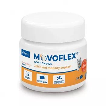 VIRBAC MOVOFLEX compresse masticabili morbide per le articolazioni per cani, taglia piccola S, integratore per la salute articolare