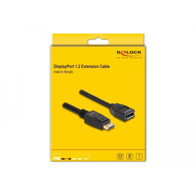 Cavo di prolunga DisplayPort 1.2 DeLOCK 4K 60 Hz 5 m