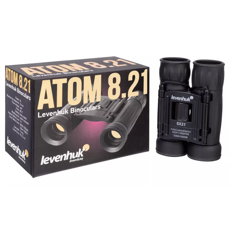 Binocolo Levenhuk Atom 8x21 prisma a tetto nero ingrandimento 8x