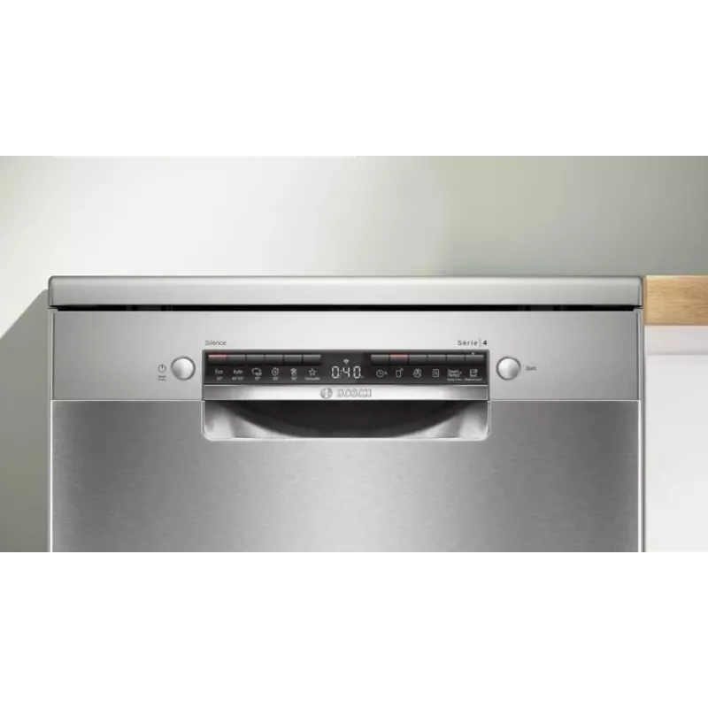 Bosch SMS4EVI04E lavastoviglie a libera installazione, 13 coperti, 46 dB, classe energetica D, Home Connect, 60x60x84,5 cm, acciaio