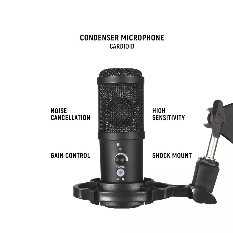 Microfono da studio Easypix 62021 nero