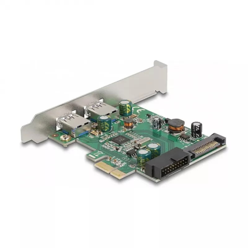 Scheda DeLOCK PCI Express x1 con 2 x USB 3.2 Gen 1 Type-A + 1 x header interno a 19 pin